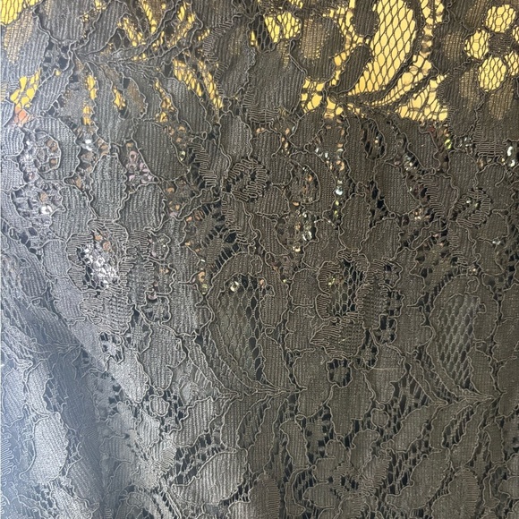 Calvin Klein Black Floral Lace Boho, Whimsygoth, Coquette, Romantic Dress Size 6 - Picture 6 of 12